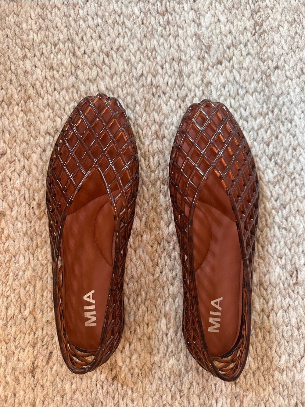 MIA Women's Brown Woven Jelly Flats